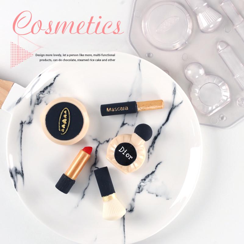 4-Piece Makeup Set: Lipstick, Eyebrow Pencil, Blush, Brush Fondant Molds