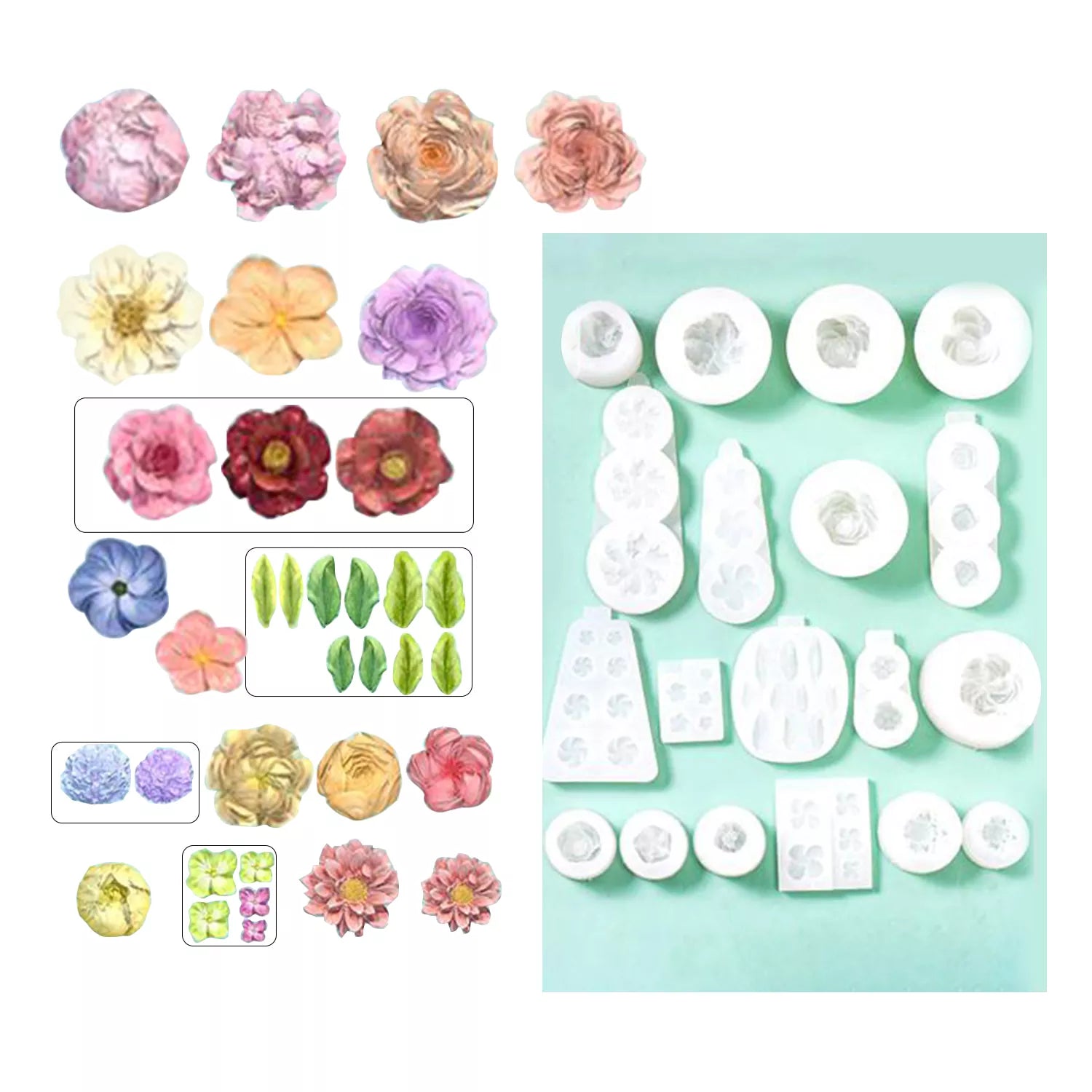 Flower Piping SIlicone Molds Set