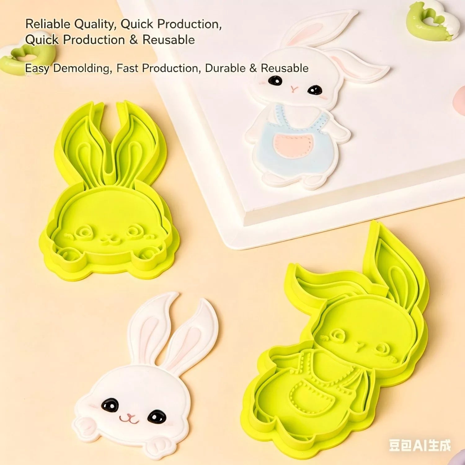 Cartoon Bunny Fondant Cutter & Embosser