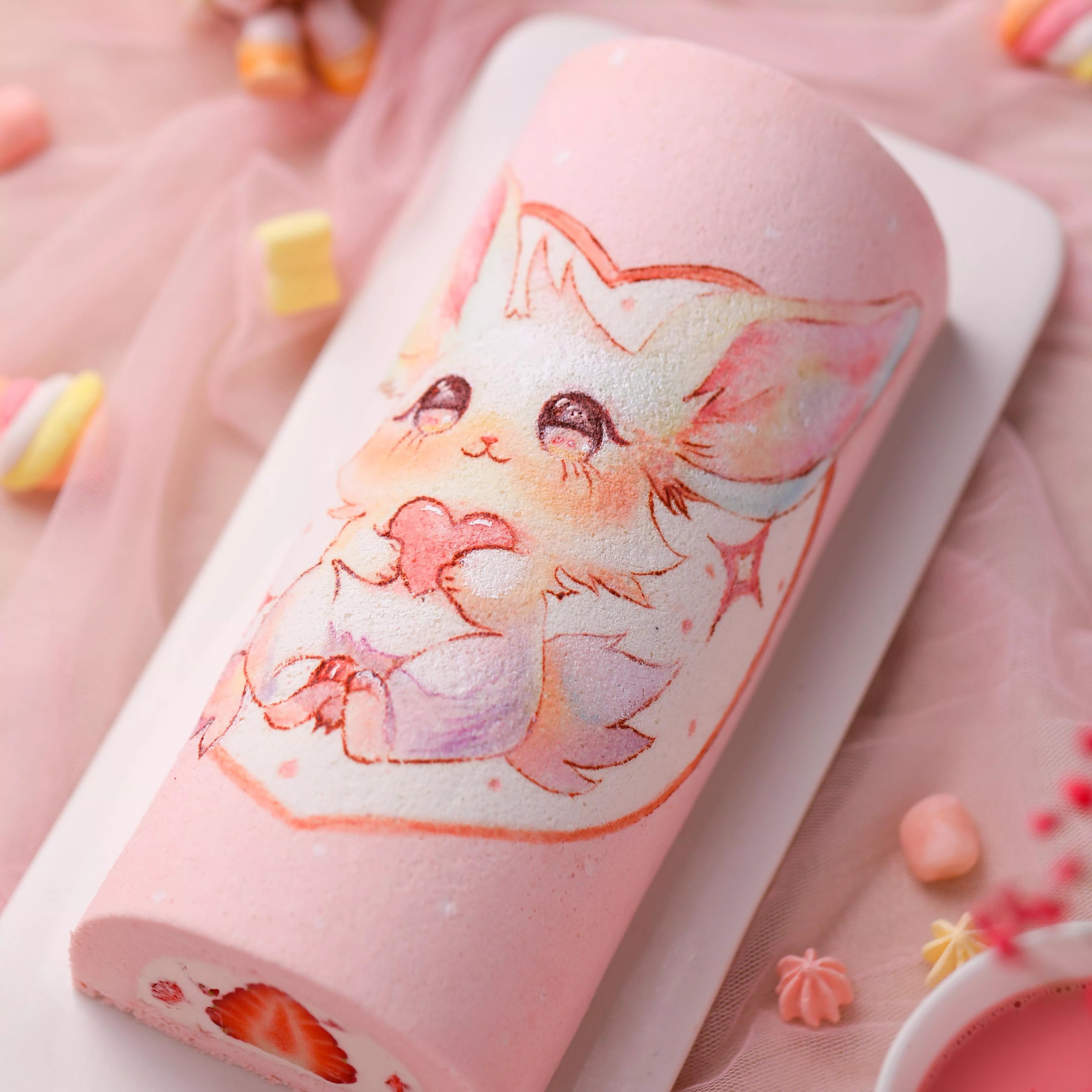 Hand-Painted Fox Swiss Roll Cake Masterclass