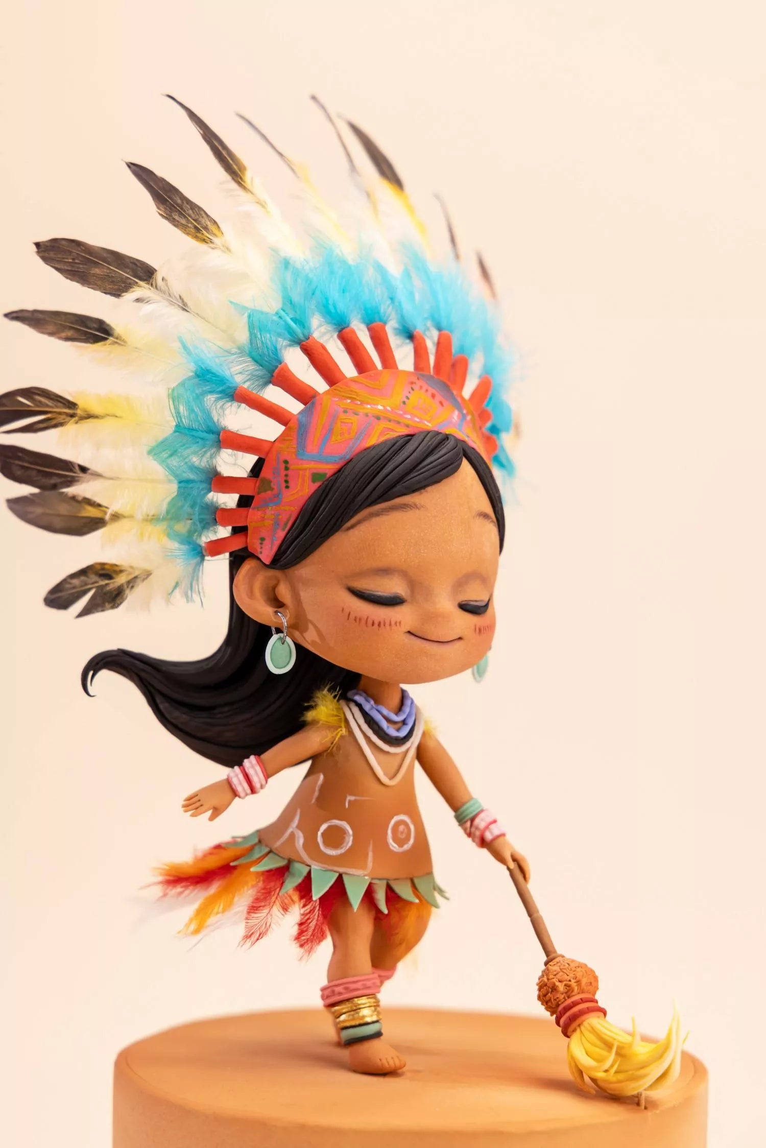 Feather Crown Tribal Girl Fondant Figurine Masterclass