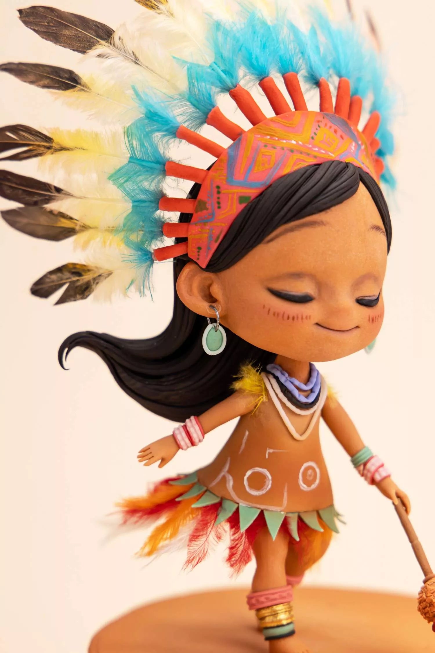 Feather Crown Tribal Girl Fondant Figurine Masterclass