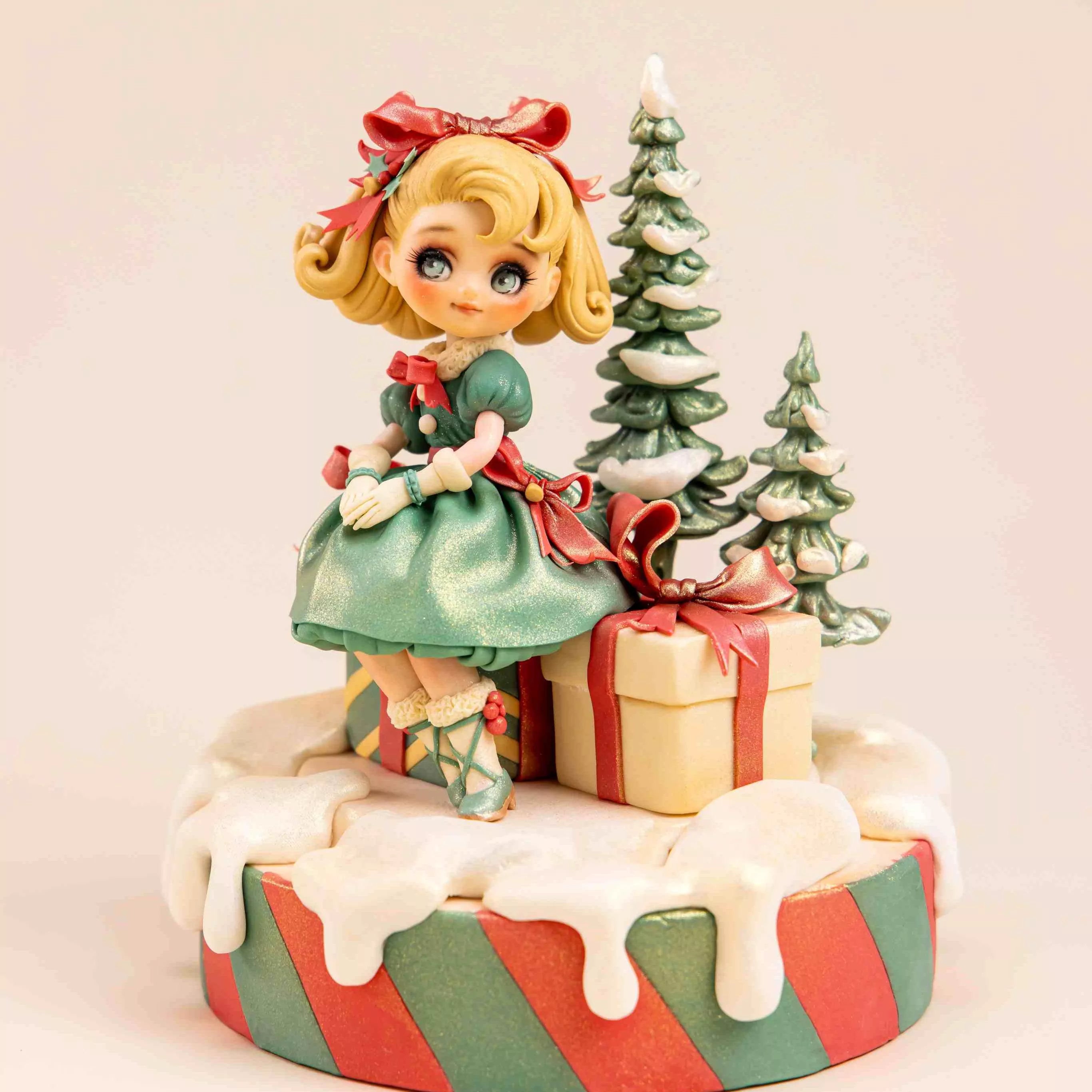 Girl Under the Christmas Tree Fondant Figurine Masterclass