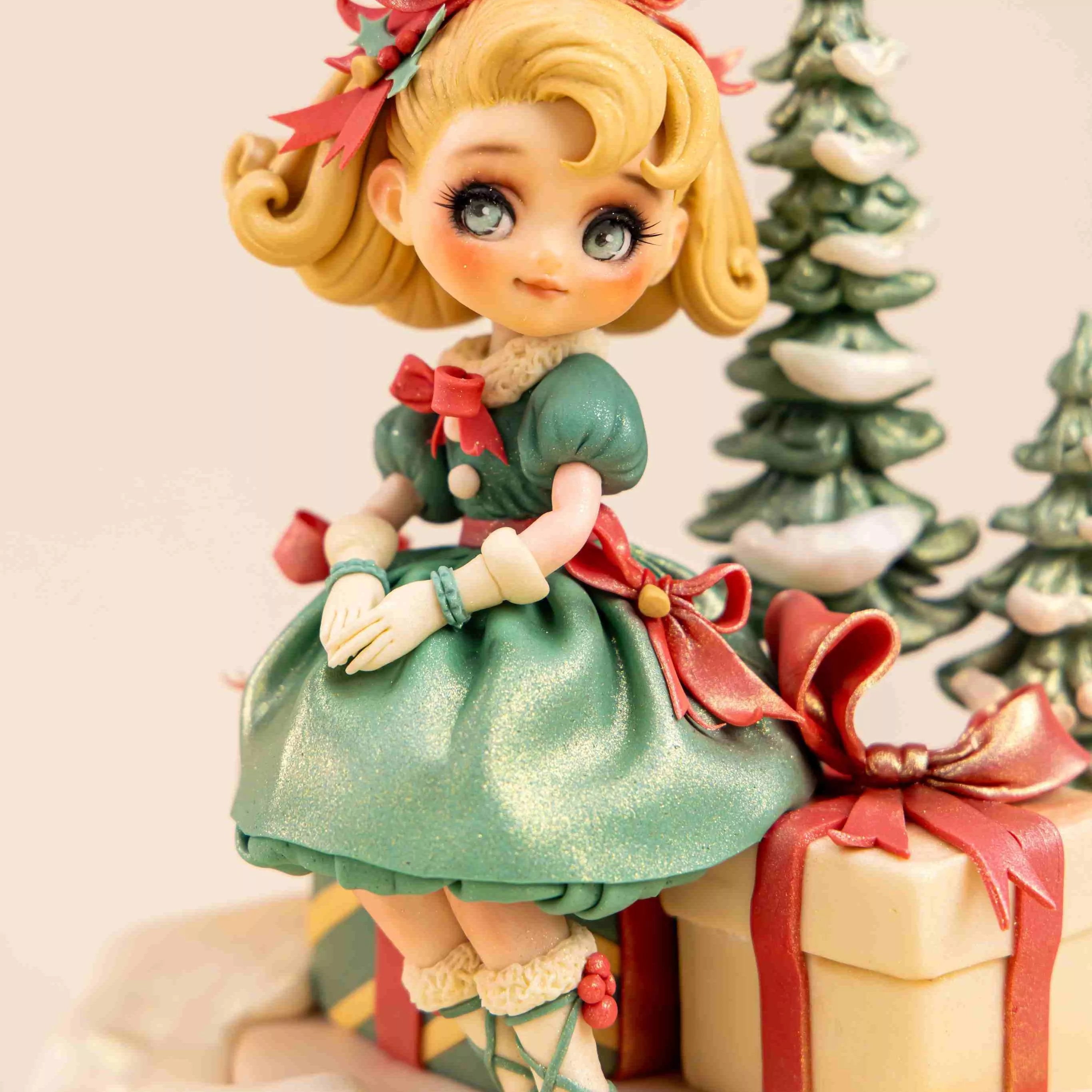 Girl Under the Christmas Tree Fondant Figurine Masterclass