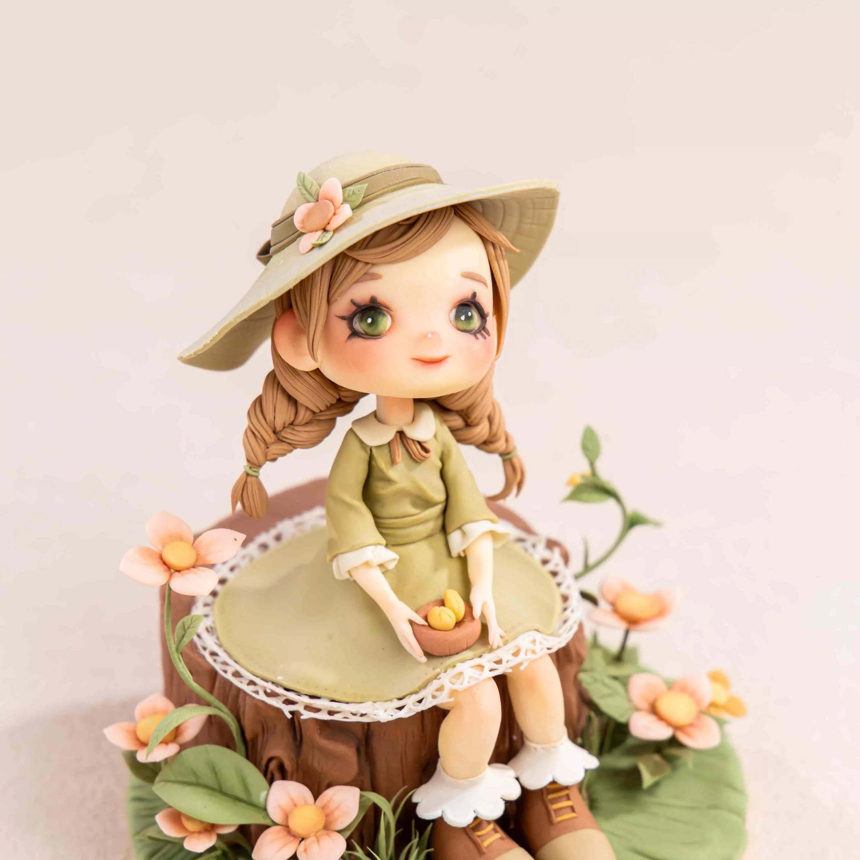 Girl on the Tree Stump Fondant Figurine Masterclass
