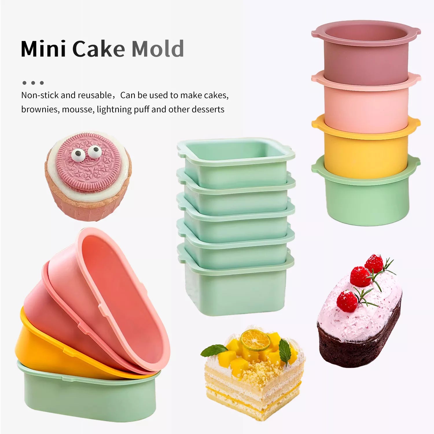 Colorful Macaron Split Cake Silicone Mold