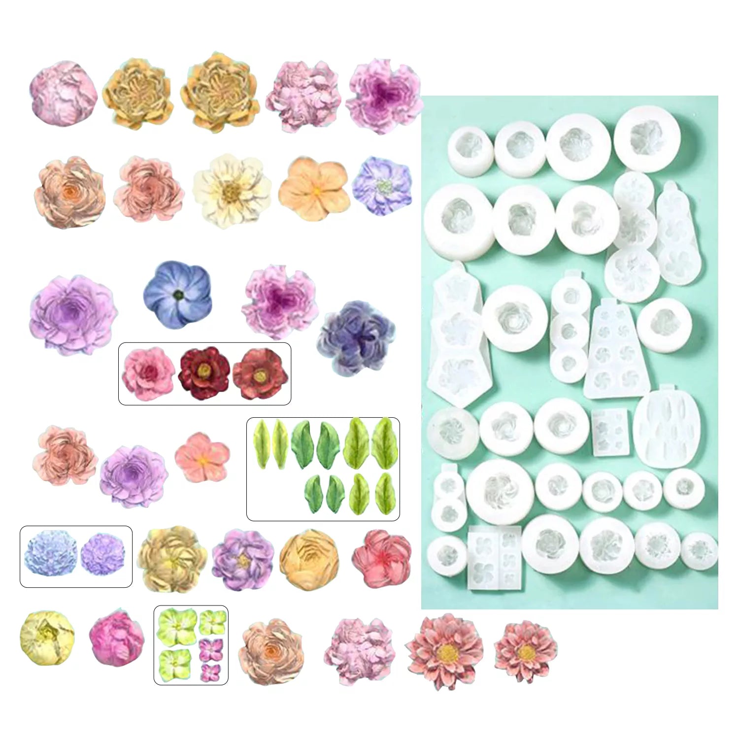 Flower Piping SIlicone Molds Set
