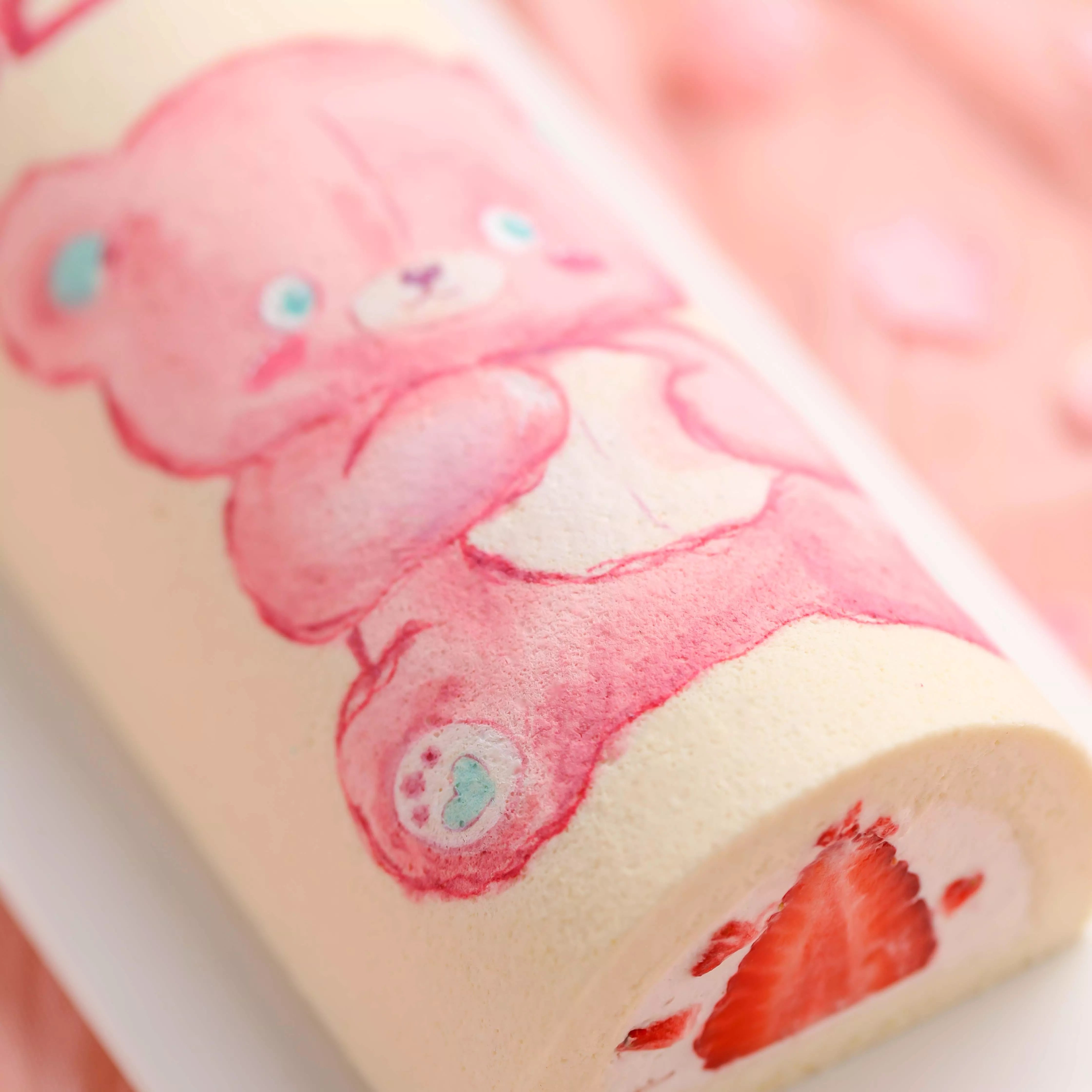 Hand-Painted Pink Bear Swiss Roll Cake Masterclass