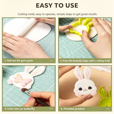 Cartoon Bunny Fondant Cutter & Embosser