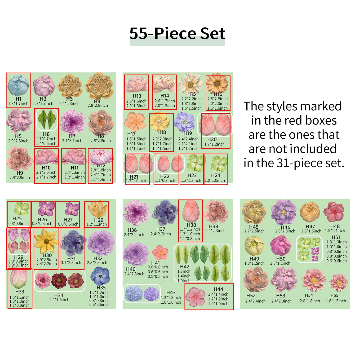Flower Piping SIlicone Molds Set