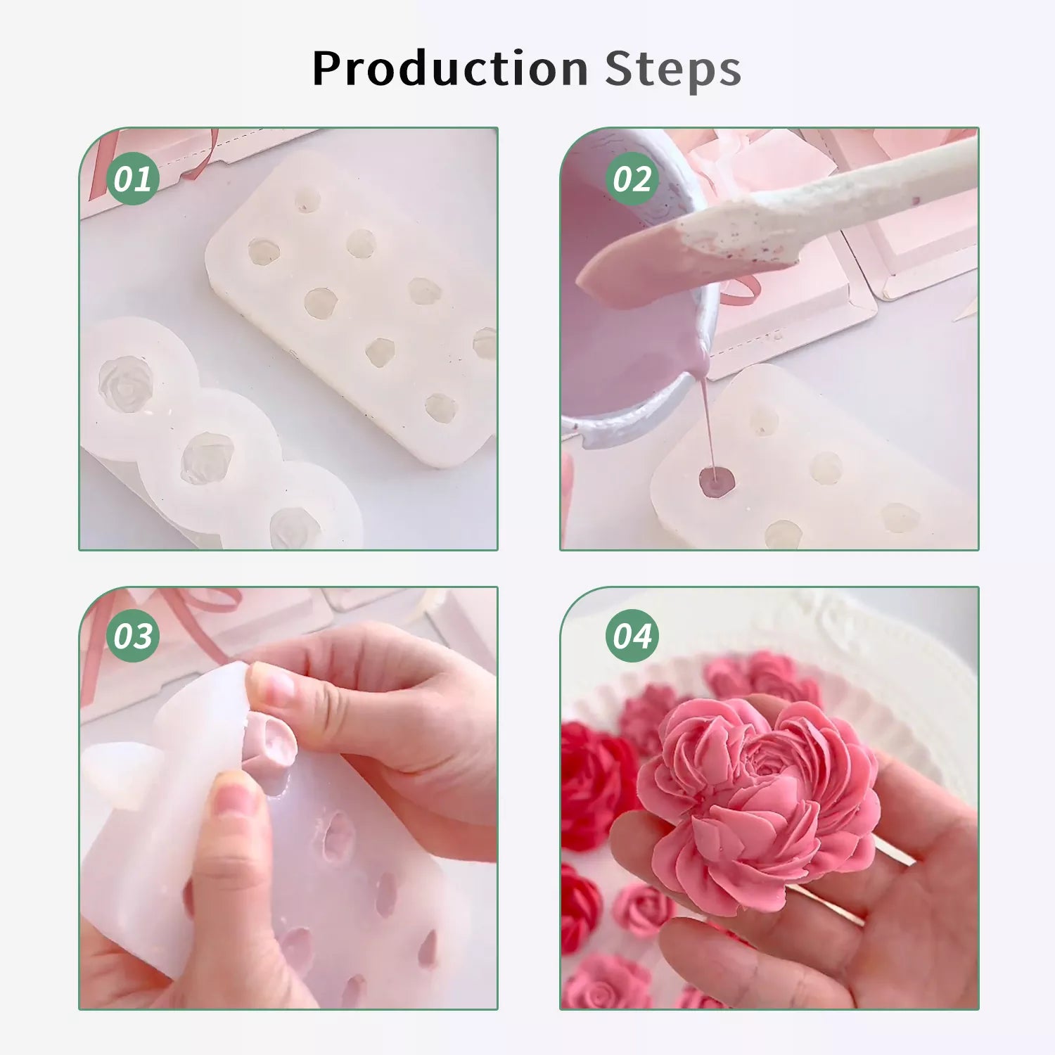 Flower Piping SIlicone Molds Set