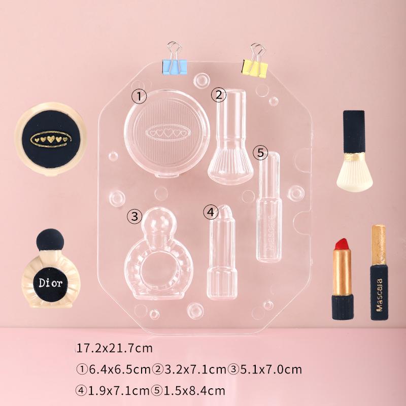 4-Piece Makeup Set: Lipstick, Eyebrow Pencil, Blush, Brush Fondant Molds