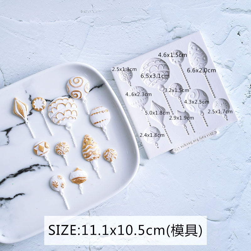 Christmas Balloons Fondant Mold