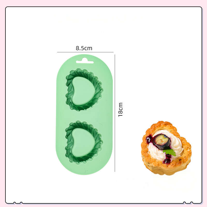 2-Cavity Silicone Mold for Mousse Cakes