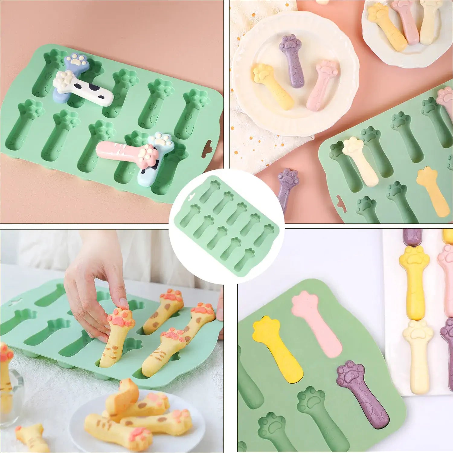 10-Cavity Cat Paw Mold