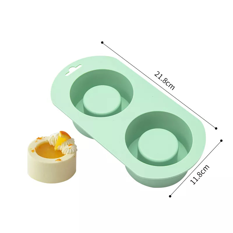 2-Cavity Silicone Mold for Mousse Cakes