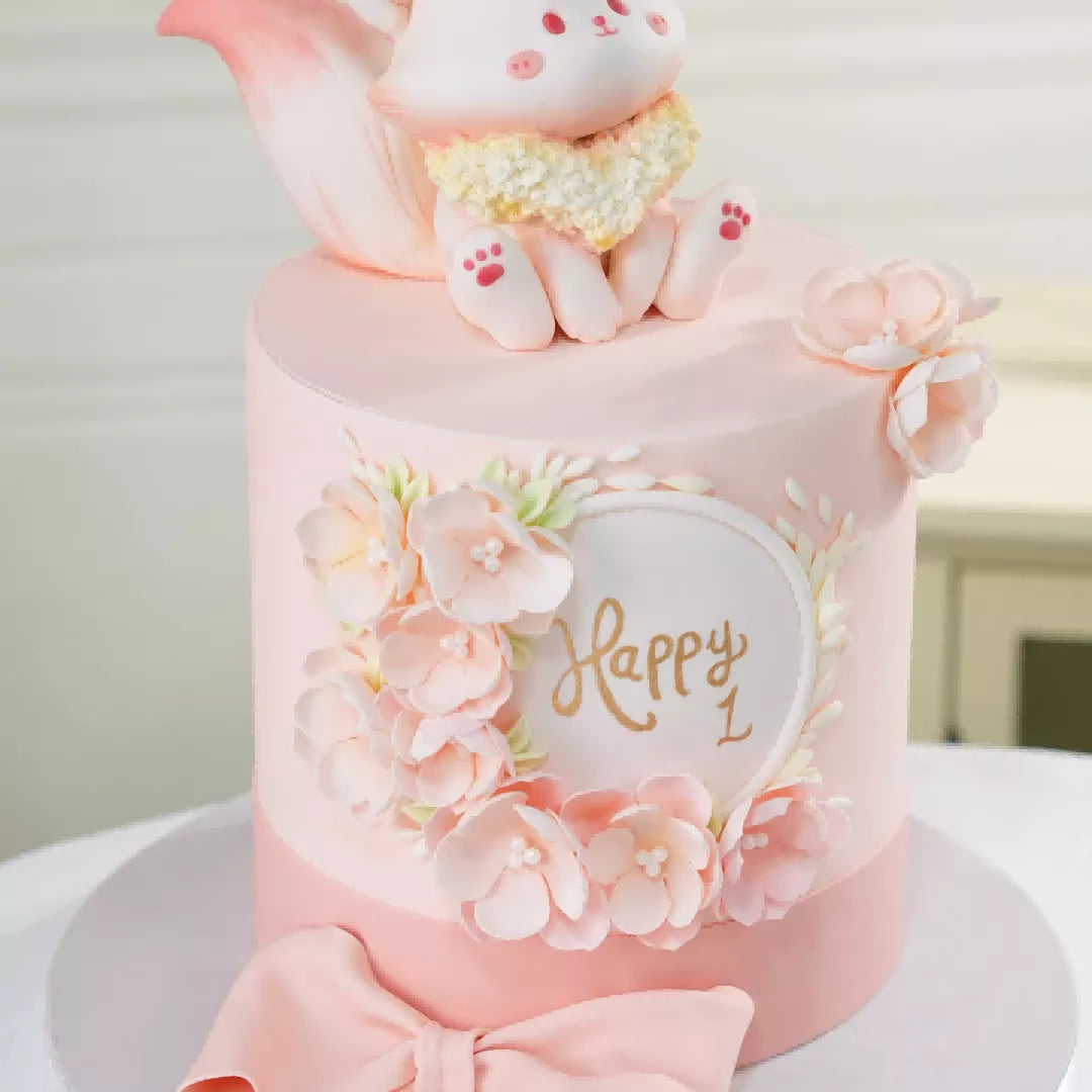 Fondant Pink Fox Cake Course