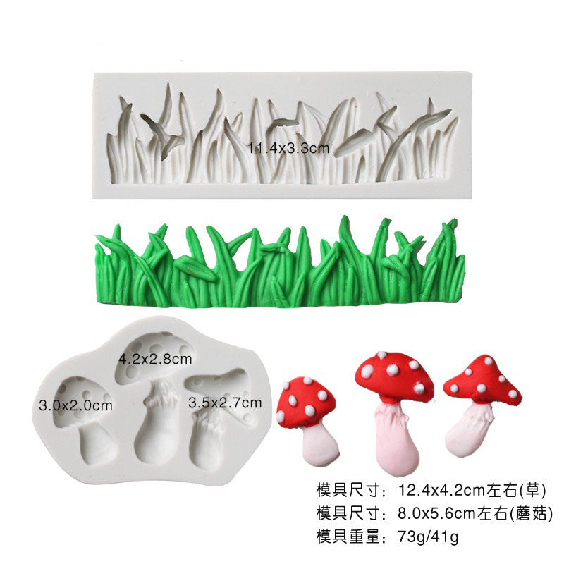 Mushroom Grass Fondant Mold
