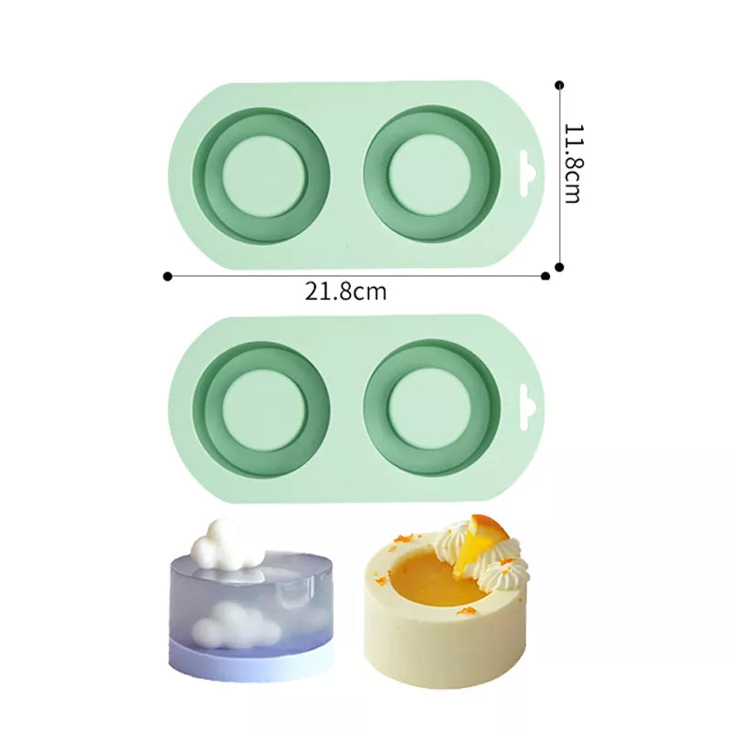 2-Cavity Silicone Mold for Mousse Cakes