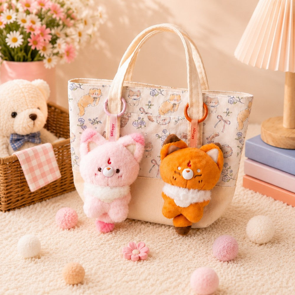 Adorable Mini Fox Plushie Pendant - Soft Backpack Accessory