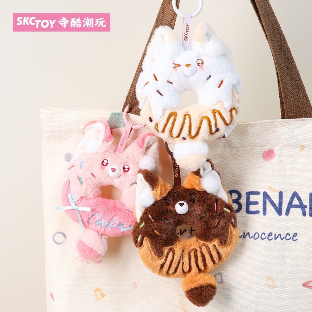 Cute Donut Plush Keychain - Adorable Sweet Dessert Bag Charm & Backpack Pendant