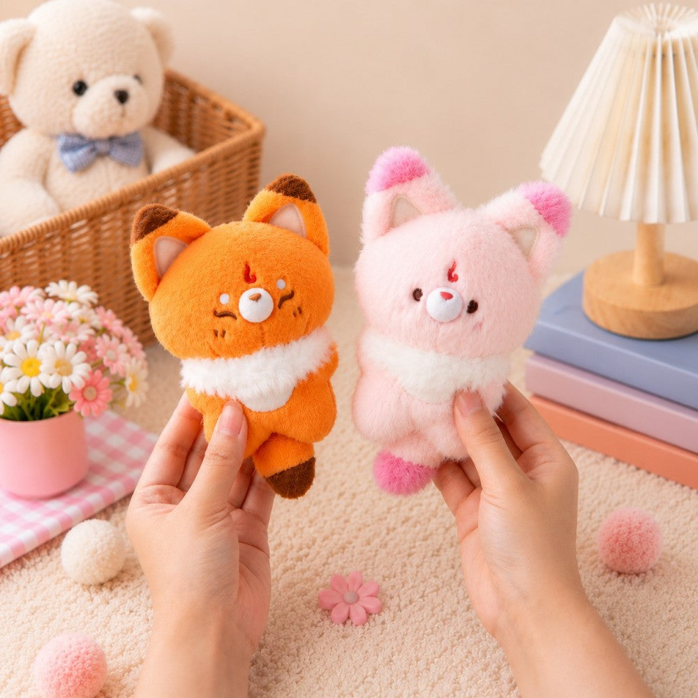 Adorable Mini Fox Plushie Pendant - Soft Backpack Accessory