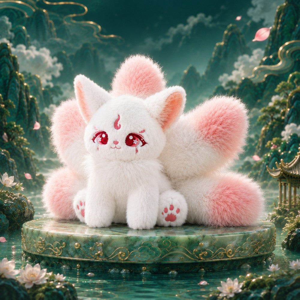 "Classic of Mountains and Seas" Spirit Fox Plush Doll - Mythical Chinese Style Soft Toy