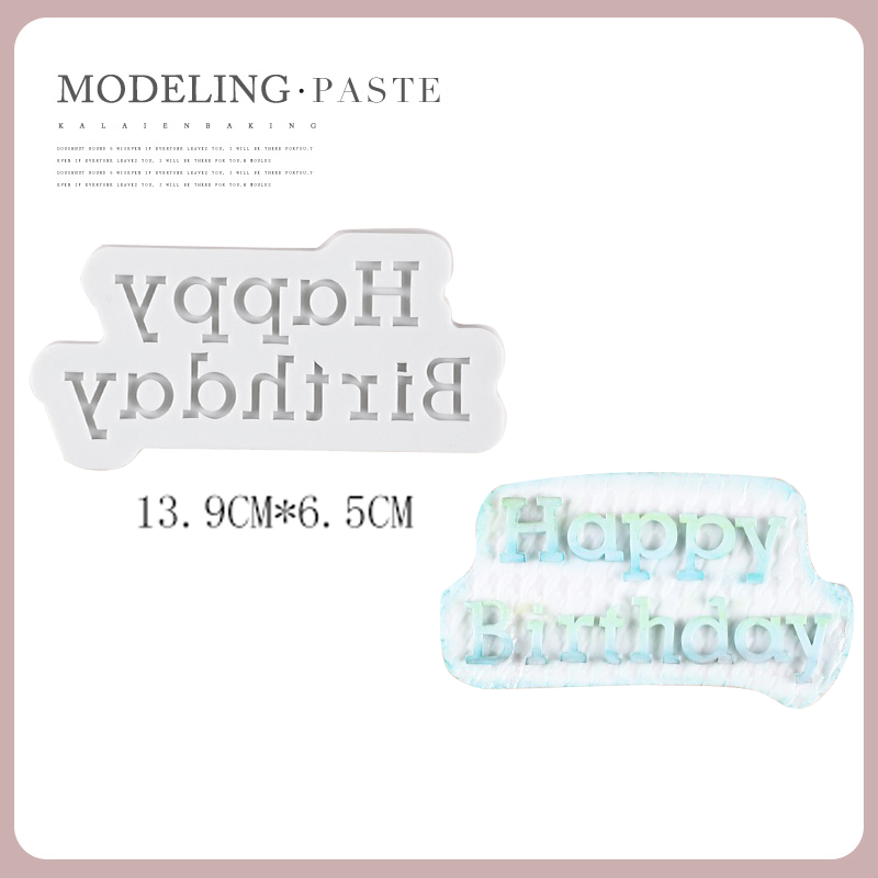 Happy Birthday Cake Decoration Silicone Mold