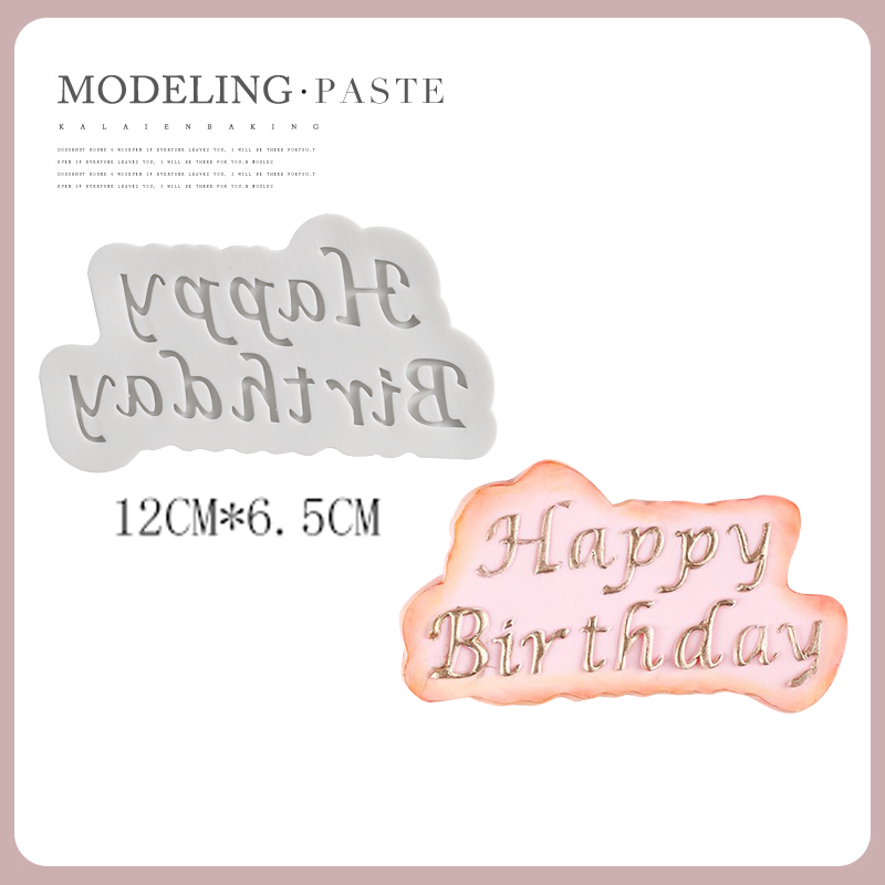 Happy Birthday Cake Decoration Silicone Mold