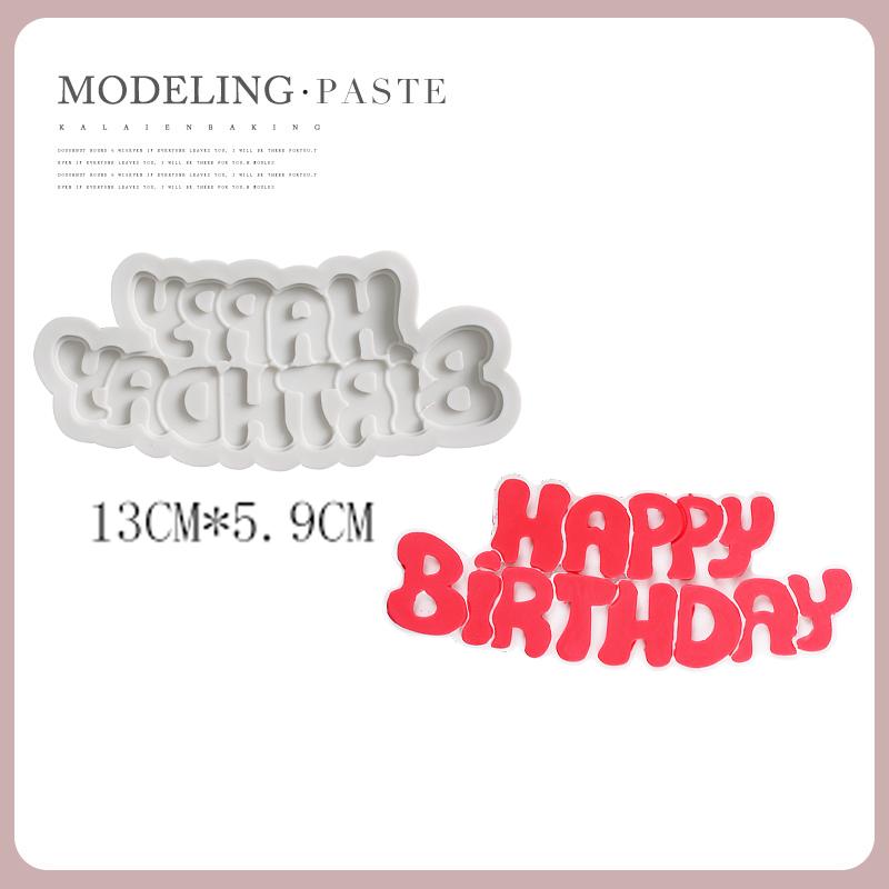 Happy Birthday Cake Decoration Silicone Mold