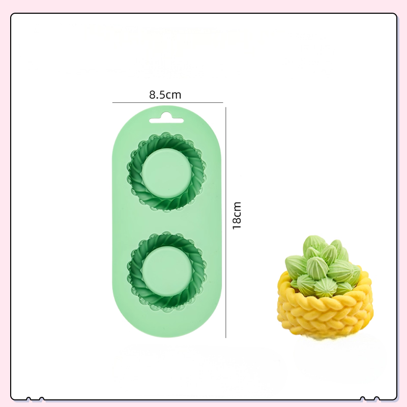2-Cavity Silicone Mold for Mousse Cakes