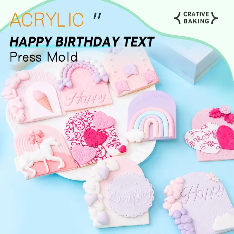 Acrylic Birthday Fondant Mold